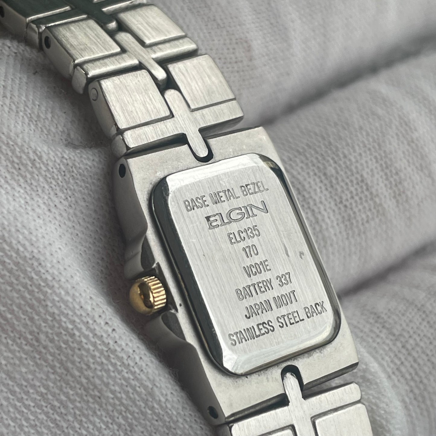 Reloj Joya ELGIN Mujer Rectangular TwoTone Cristales 90s