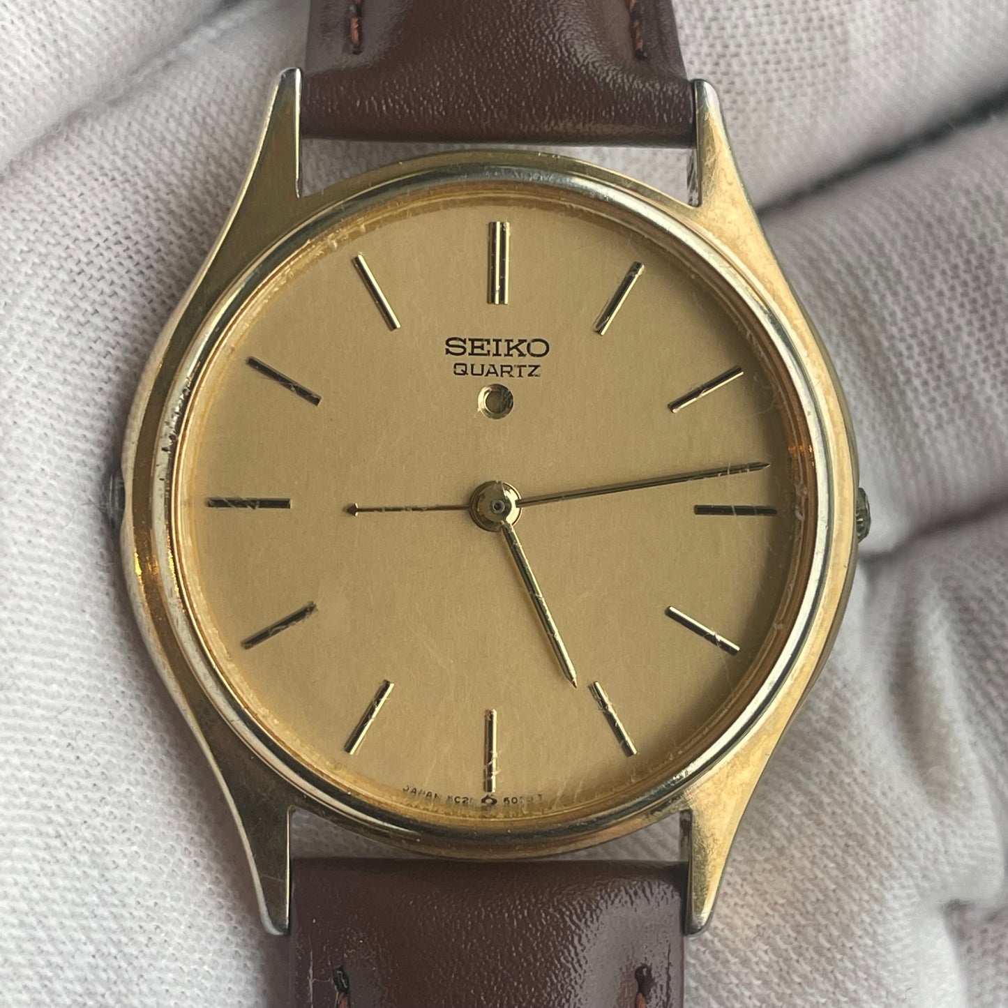 Reloj Seiko Hombre 1995 Quartz Alarm 37mm Doble Corona RARO LEER