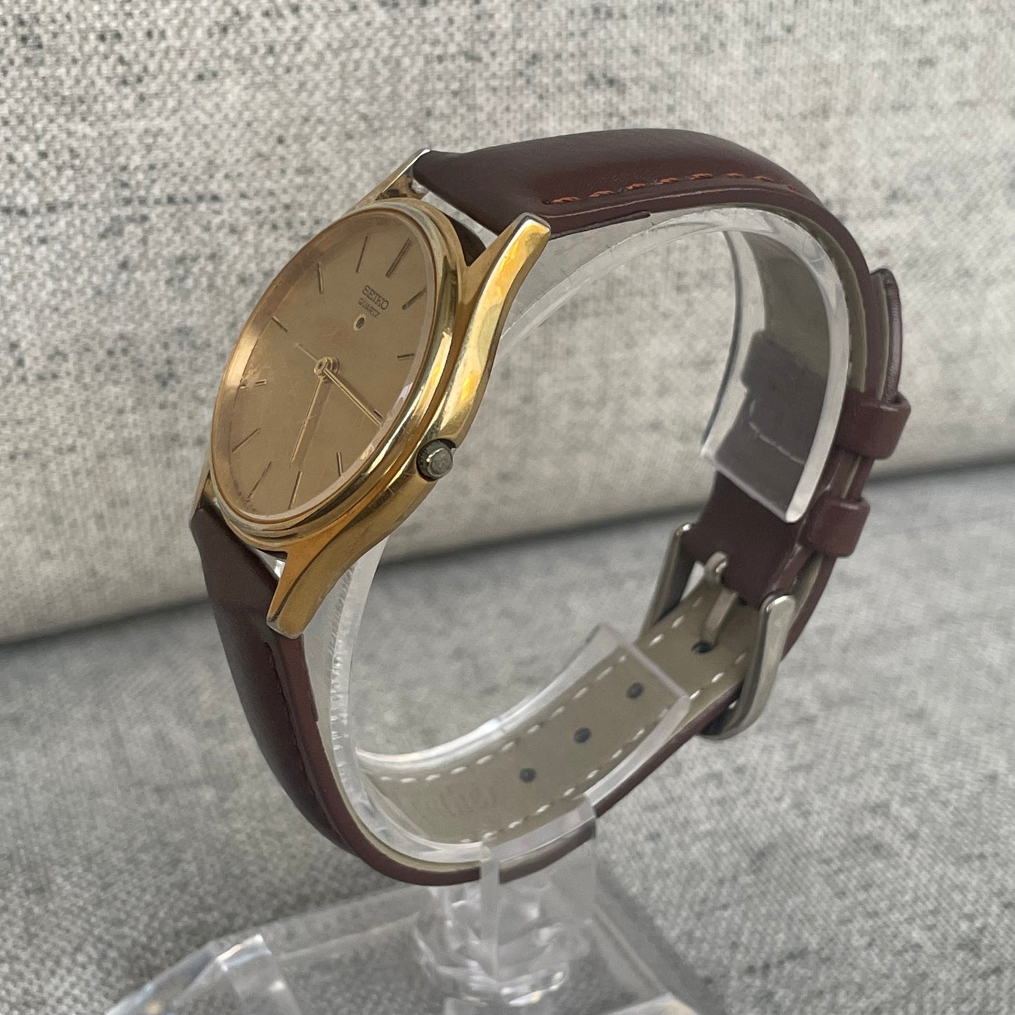 Reloj Seiko Hombre 1995 Quartz Alarm 37mm Doble Corona RARO LEER