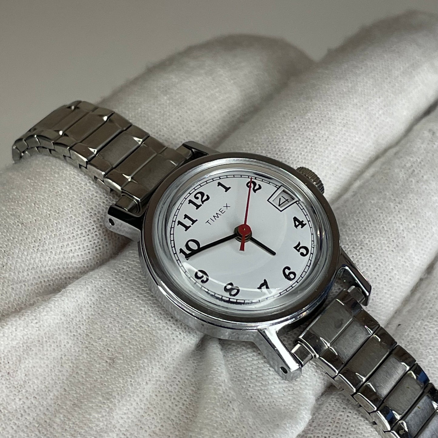 Reloj de mujer Timex Date A Cuerda Año 1979 pulsera expandible original Funciona Perfecto