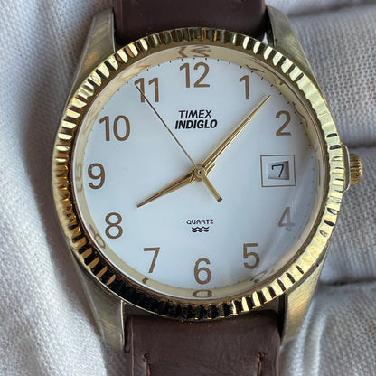 Reloj Timex Indiglo Hombre Primeros Indiglo Años 90s Dorado