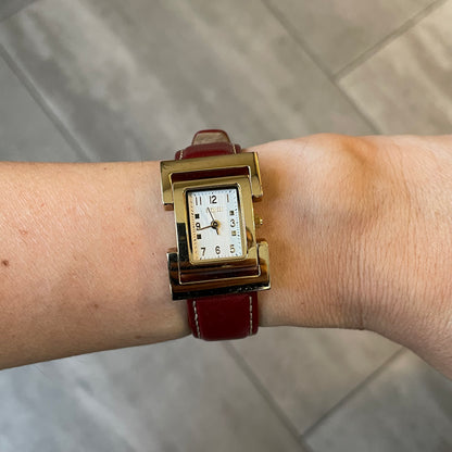 Reloj joya Ecclissi Mujer Año 2002 Rectangular Dorado Mármol Acero