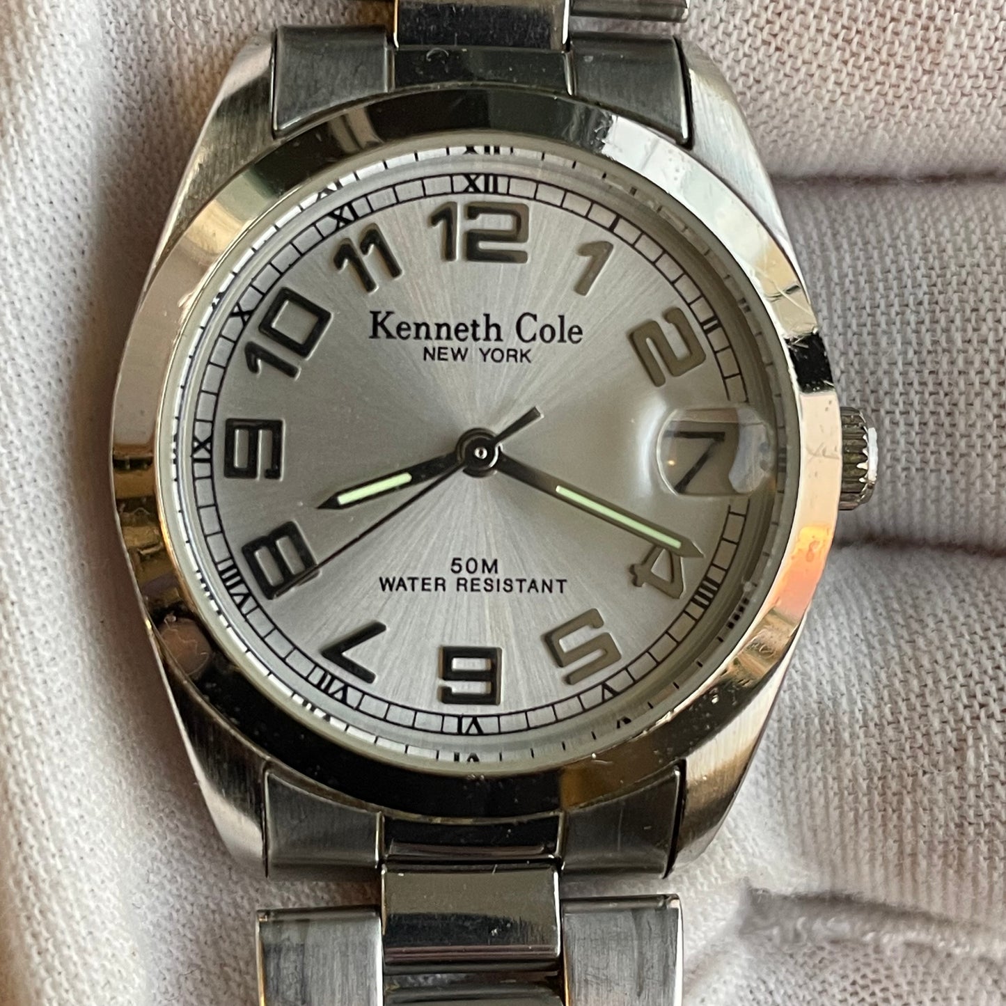 Kenneth Cole Mujer Año 2006 Acero Elegante KC4004 Fechador