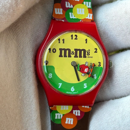 Reloj M&M’s 1994 NOS Segundero DISCO Skate Japan Movt ÚNICO