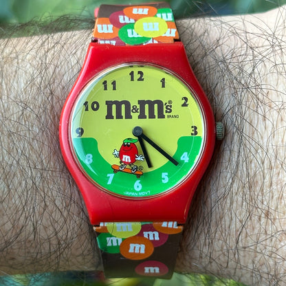 Reloj M&M’s 1994 NOS Segundero DISCO Skate Japan Movt ÚNICO