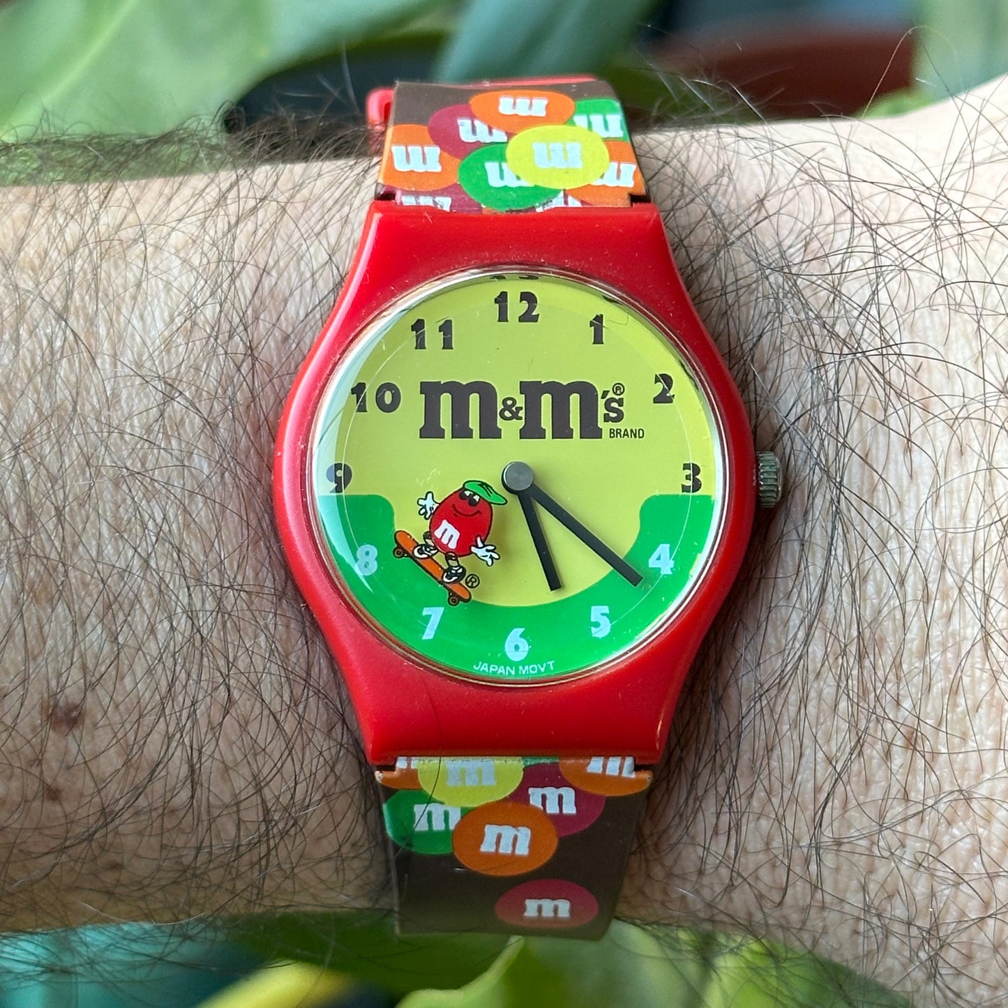 Reloj M&M’s 1994 NOS Segundero DISCO Skate Japan Movt ÚNICO