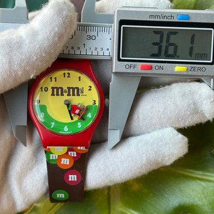 Reloj M&M’s 1994 NOS Segundero DISCO Skate Japan Movt ÚNICO