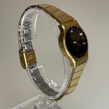 Reloj joya Armitron Diamond Quartz Año 1990 aprox. Dial negro y pulsera original