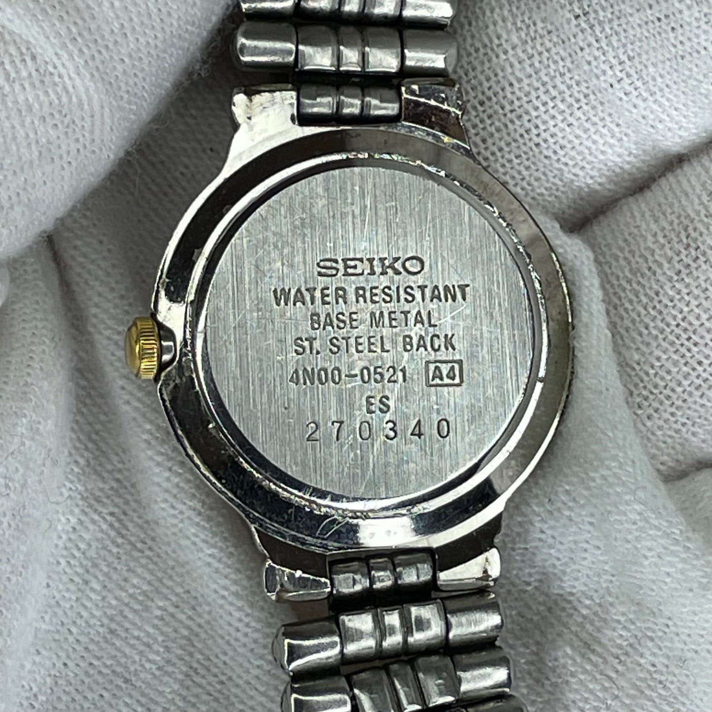 Reloj Joya Seiko Mujer Julio de 1992 Núm. romanos azules y brazalete bicolor ESCASO