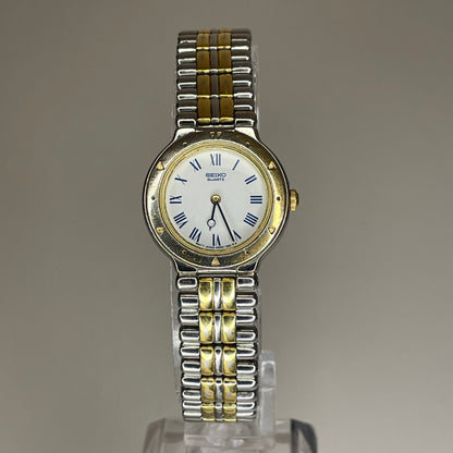Reloj Joya Seiko Mujer Julio de 1992 Núm. romanos azules y brazalete bicolor ESCASO