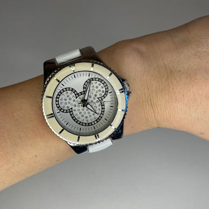 Reloj de mujer grande Disney Parks Mickey Mouse Dazzling White Año 2010 ESCASO