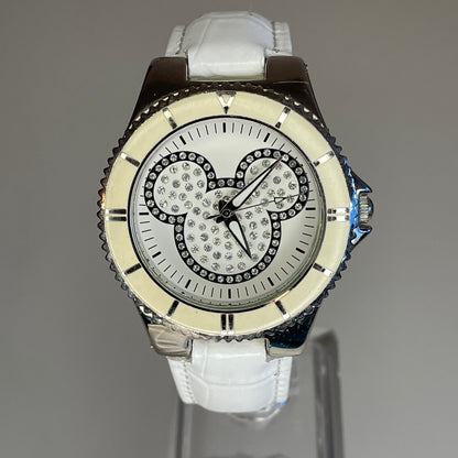 Reloj de mujer grande Disney Parks Mickey Mouse Dazzling White Año 2010 ESCASO
