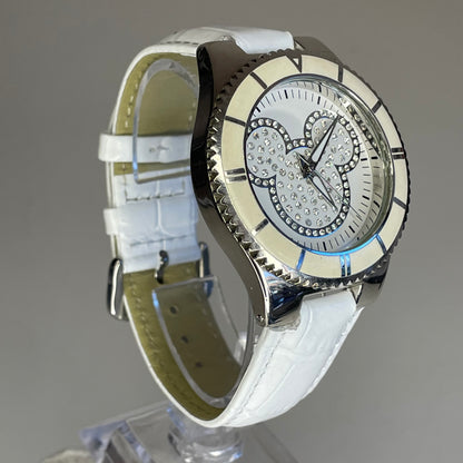 Reloj de mujer grande Disney Parks Mickey Mouse Dazzling White Año 2010 ESCASO