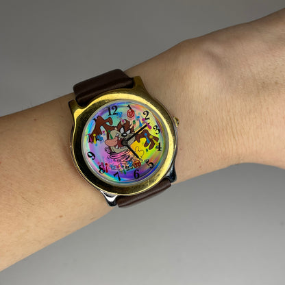 Reloj Armitron Looney Tunes Classic Collection Demonio de Tasmania Segundero de disco 1997 ÚNICO
