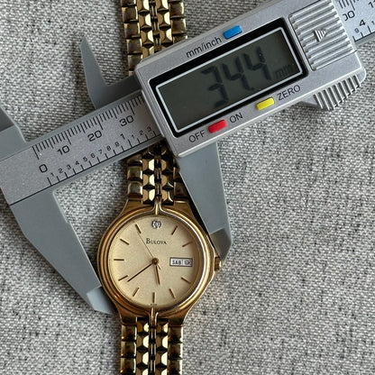 Reloj Joya Bulova Mujer Day-Date Dorado 1993 ÚNICO