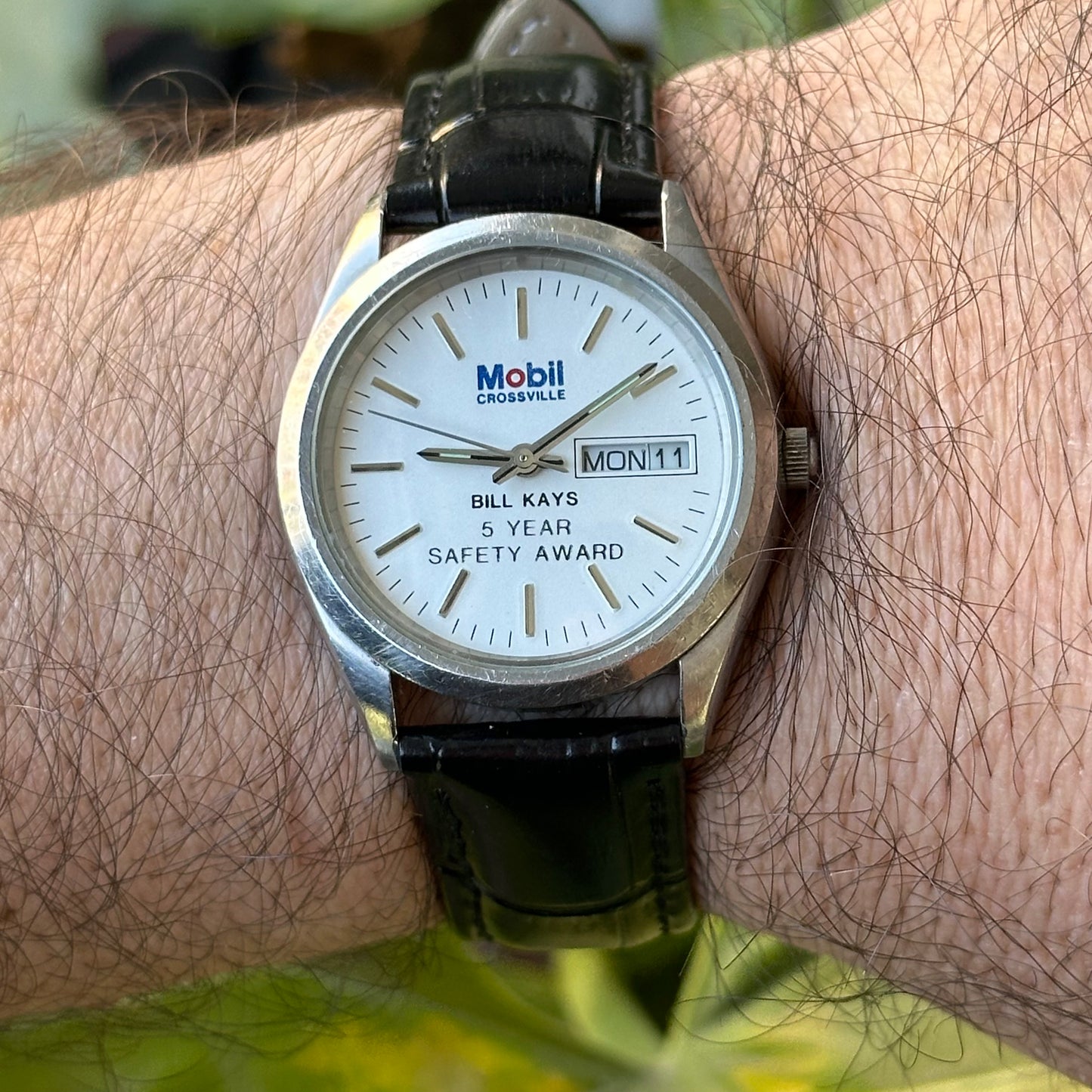 Reloj Mobil Crossville Hombre Años 80 Safety Award Personalizado RARO