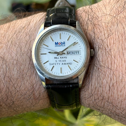 Reloj Mobil Crossville Hombre Años 80 Safety Award Personalizado RARO