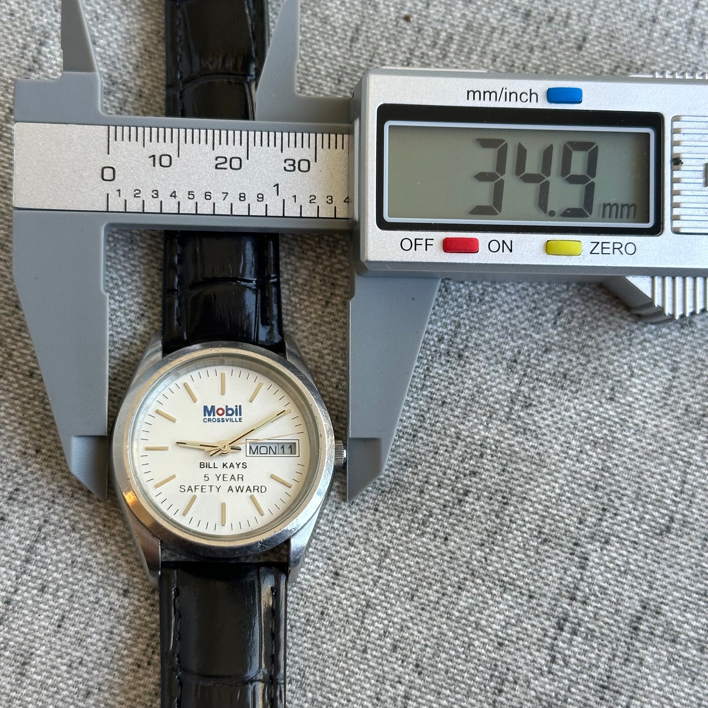 Reloj Mobil Crossville Hombre Años 80 Safety Award Personalizado RARO