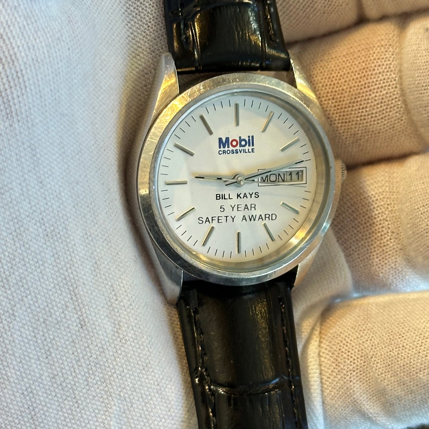Reloj Mobil Crossville Hombre Años 80 Safety Award Personalizado RARO