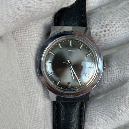 Reloj TIMEX Mecánico Hombre 1979 Dial Gris Sunburst 38mm ÚNICO