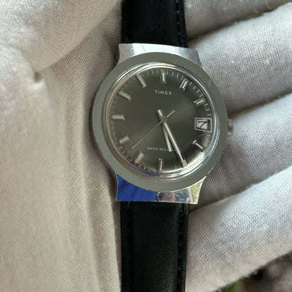 Reloj TIMEX Mecánico Hombre 1979 Dial Gris Sunburst 38mm ÚNICO