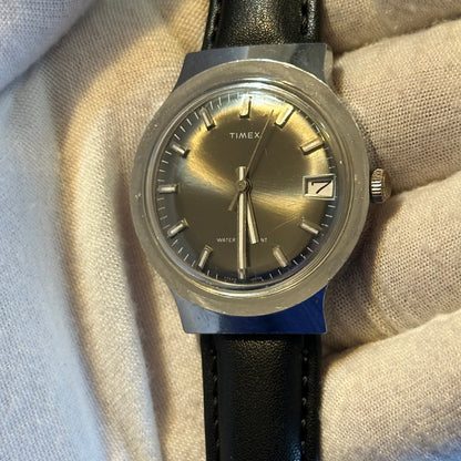 Reloj TIMEX Mecánico Hombre 1979 Dial Gris Sunburst 38mm ÚNICO