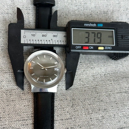 Reloj TIMEX Mecánico Hombre 1979 Dial Gris Sunburst 38mm ÚNICO