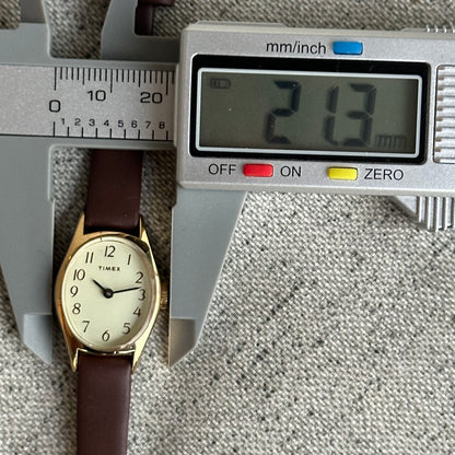 Reloj Timex Mujer A Cuerda Años 80´s Dorado Dress Oval