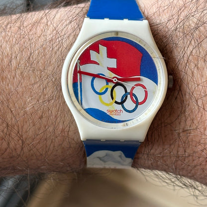 Swatch Unisex Año 1994 Juegos Olímpicos de Invierno de Lillehammer FULLSET RARO