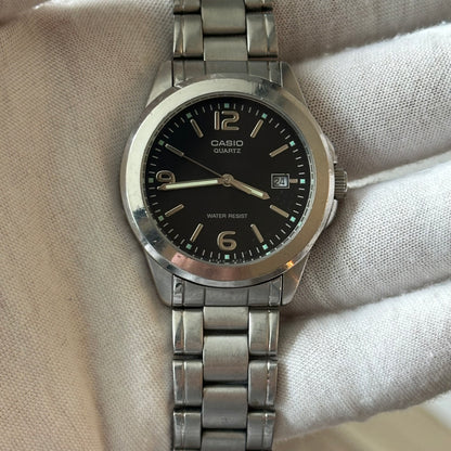 Reloj Casio Hombre MTP-1215A Negro Acero Años 2000