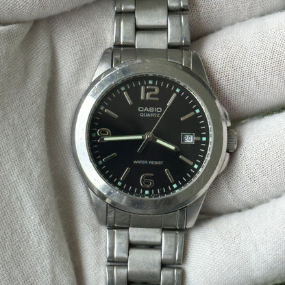 Reloj Casio Hombre MTP-1215A Negro Acero Años 2000