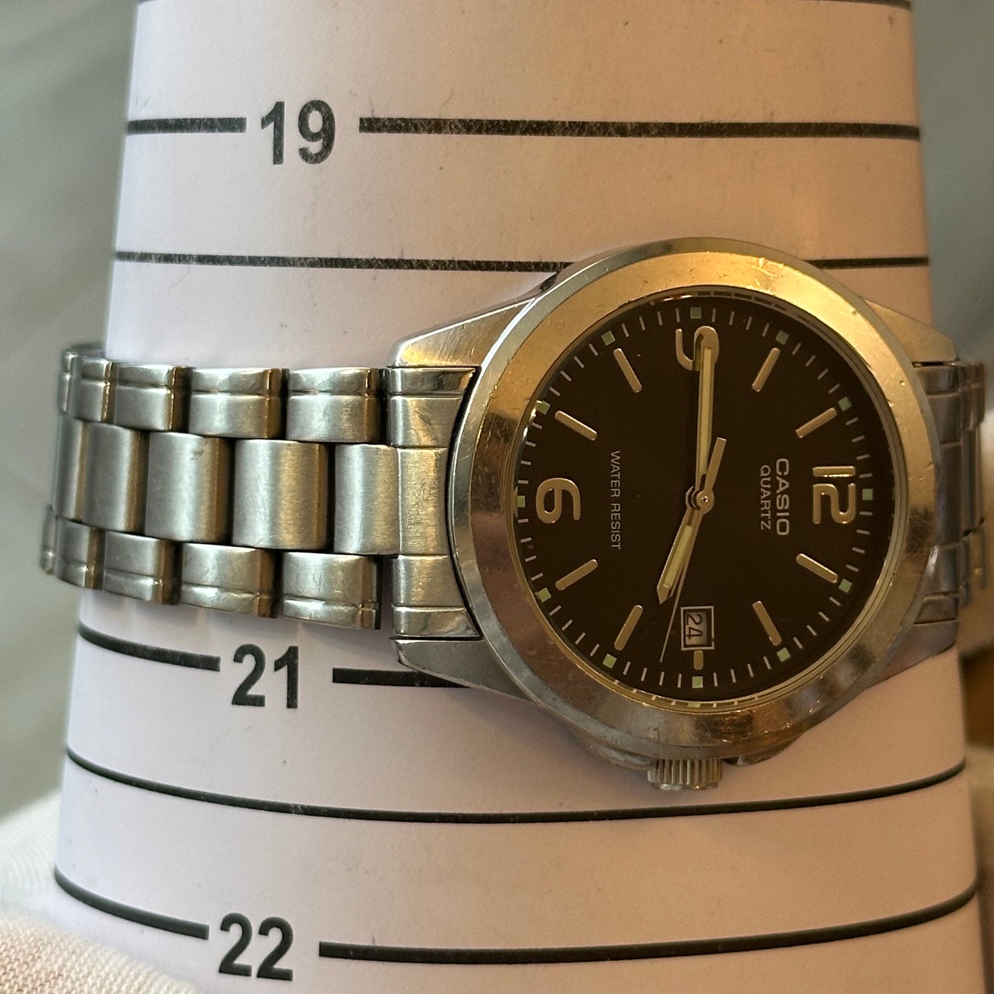 Reloj Casio Hombre MTP-1215A Negro Acero Años 2000