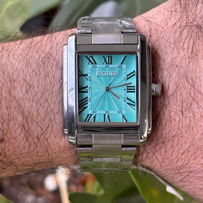 Reloj Invicta Hombre Años 2000 Acero Turquesa NOS Guilloché