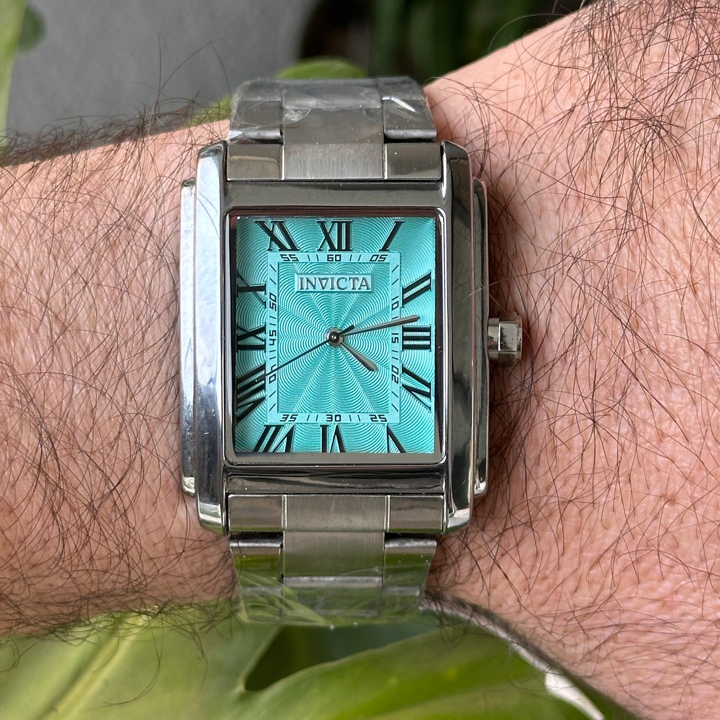 Reloj Invicta Hombre Años 2000 Acero Turquesa NOS Guilloché