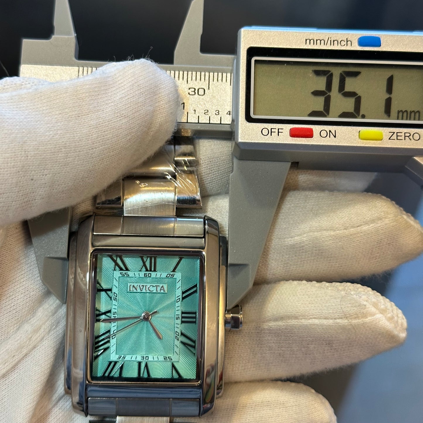Reloj Invicta Hombre Años 2000 Acero Turquesa NOS Guilloché