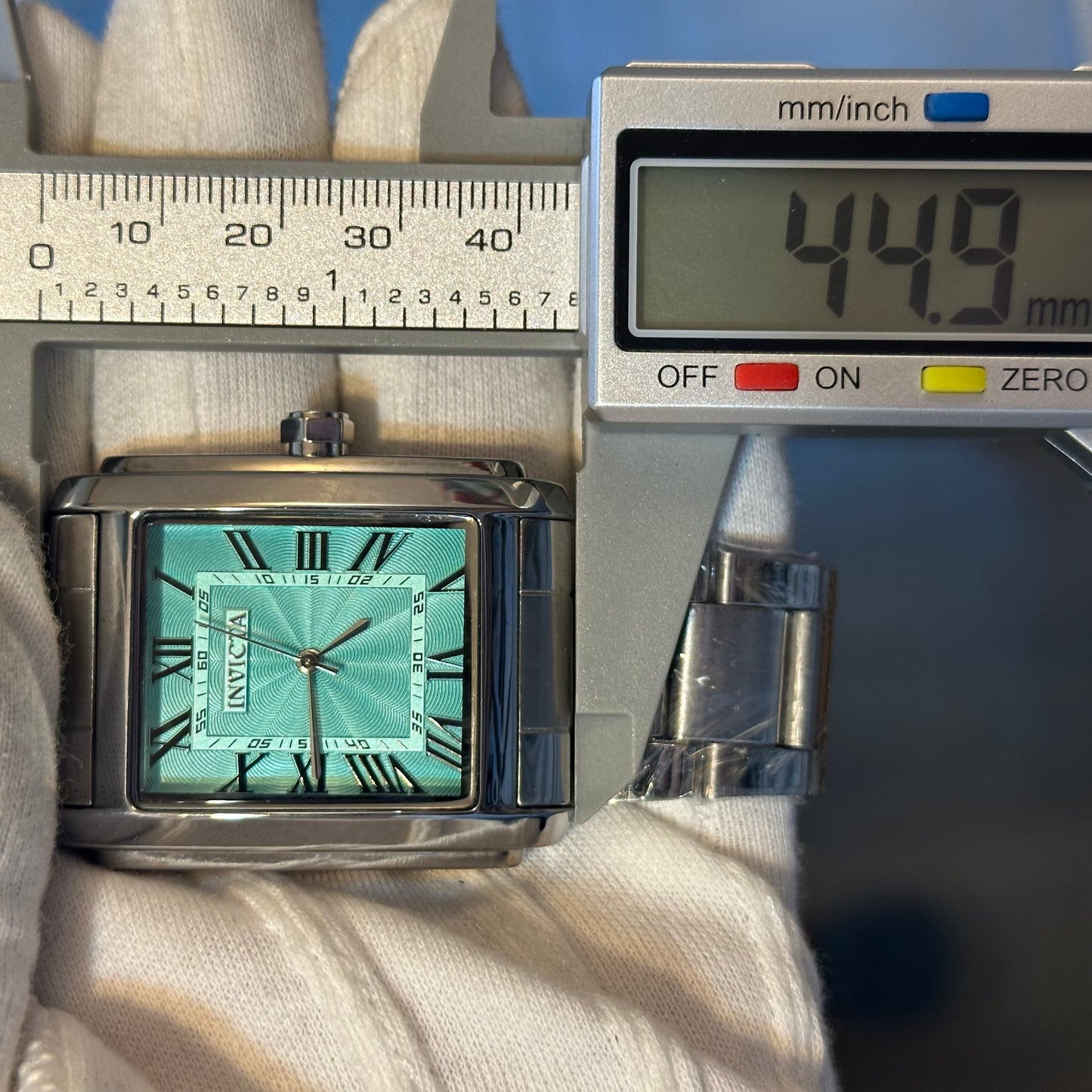 Reloj Invicta Hombre Años 2000 Acero Turquesa NOS Guilloché