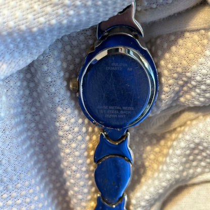 Reloj Joya Bulova Mujer Ovalado Bicolor Años 2000 Art Nouveau