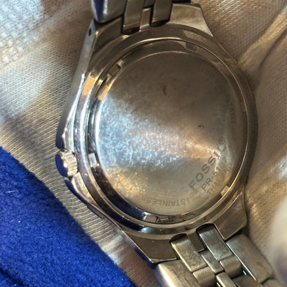 Reloj Fossil Schlumberger HOMBRE Azul Acero 2000s Corporativo RARO