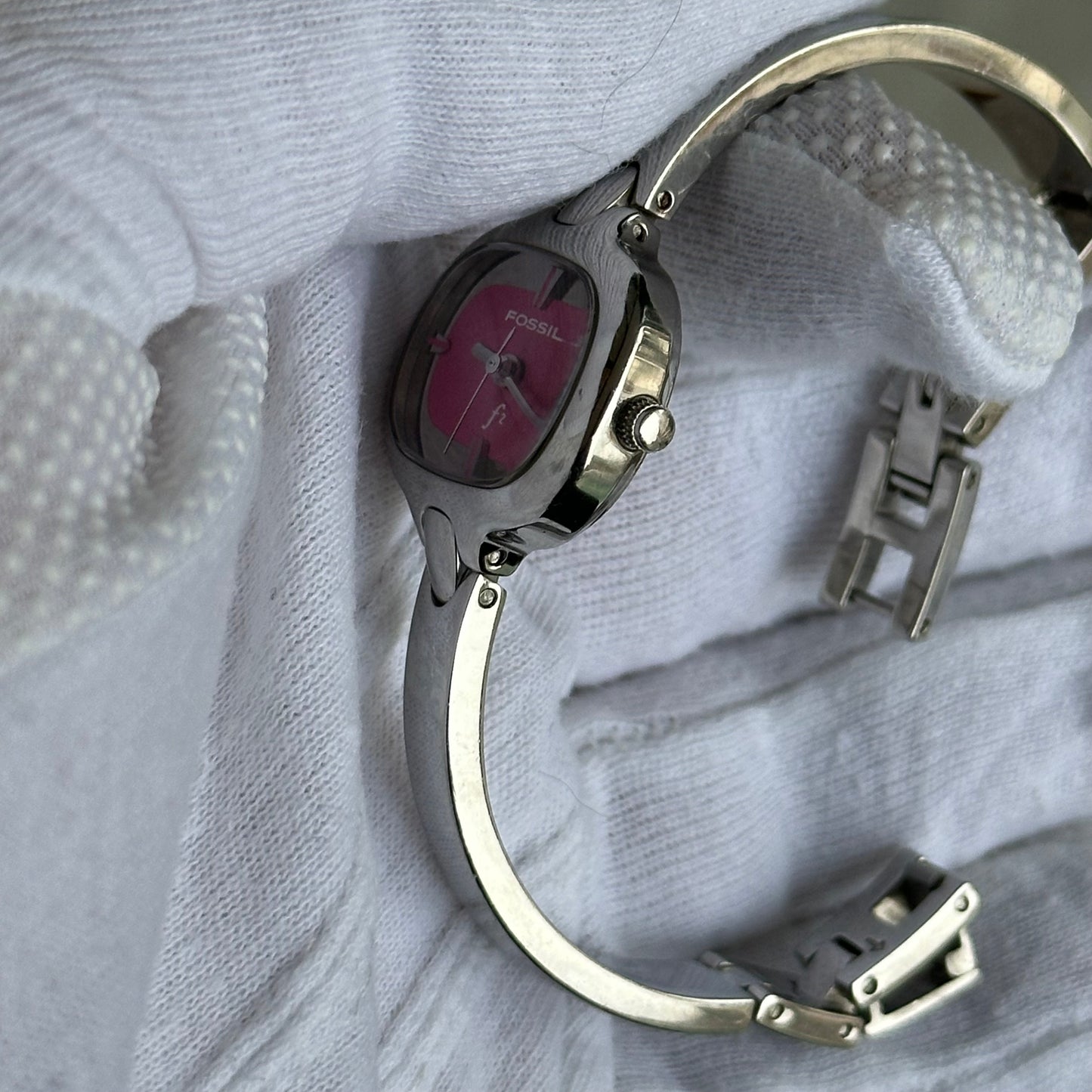Reloj Joya Fossil F2 Mujer Y2K NOS Acero Año 2006 FUTURISTA