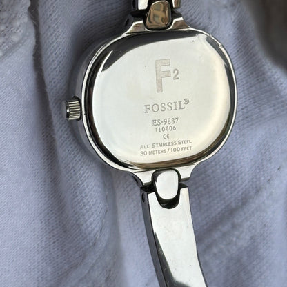 Reloj Joya Fossil F2 Mujer Y2K NOS Acero Año 2006 FUTURISTA