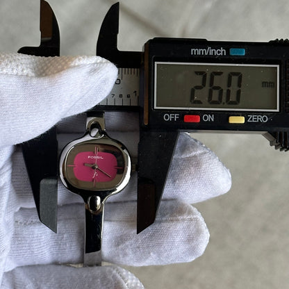 Reloj Joya Fossil F2 Mujer Y2K NOS Acero Año 2006 FUTURISTA