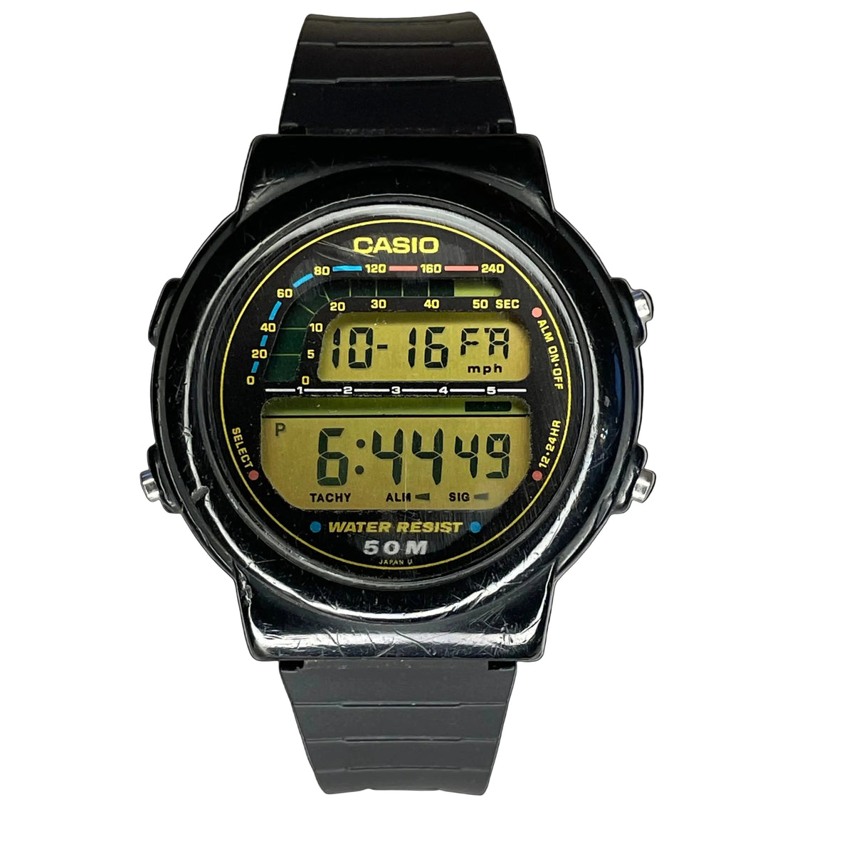 Casio Hombre TRW-20 Taquímetro Pantalla Estilo Tablero Año 1990 RARO ESCASO