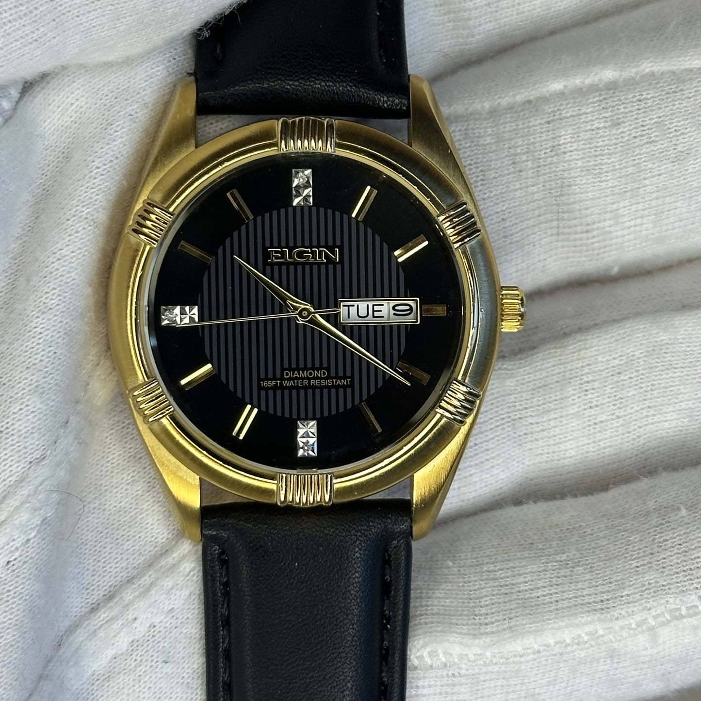 Elgin FG268N Diamond Dial Texturizado 38mm Año 1995 Impecable