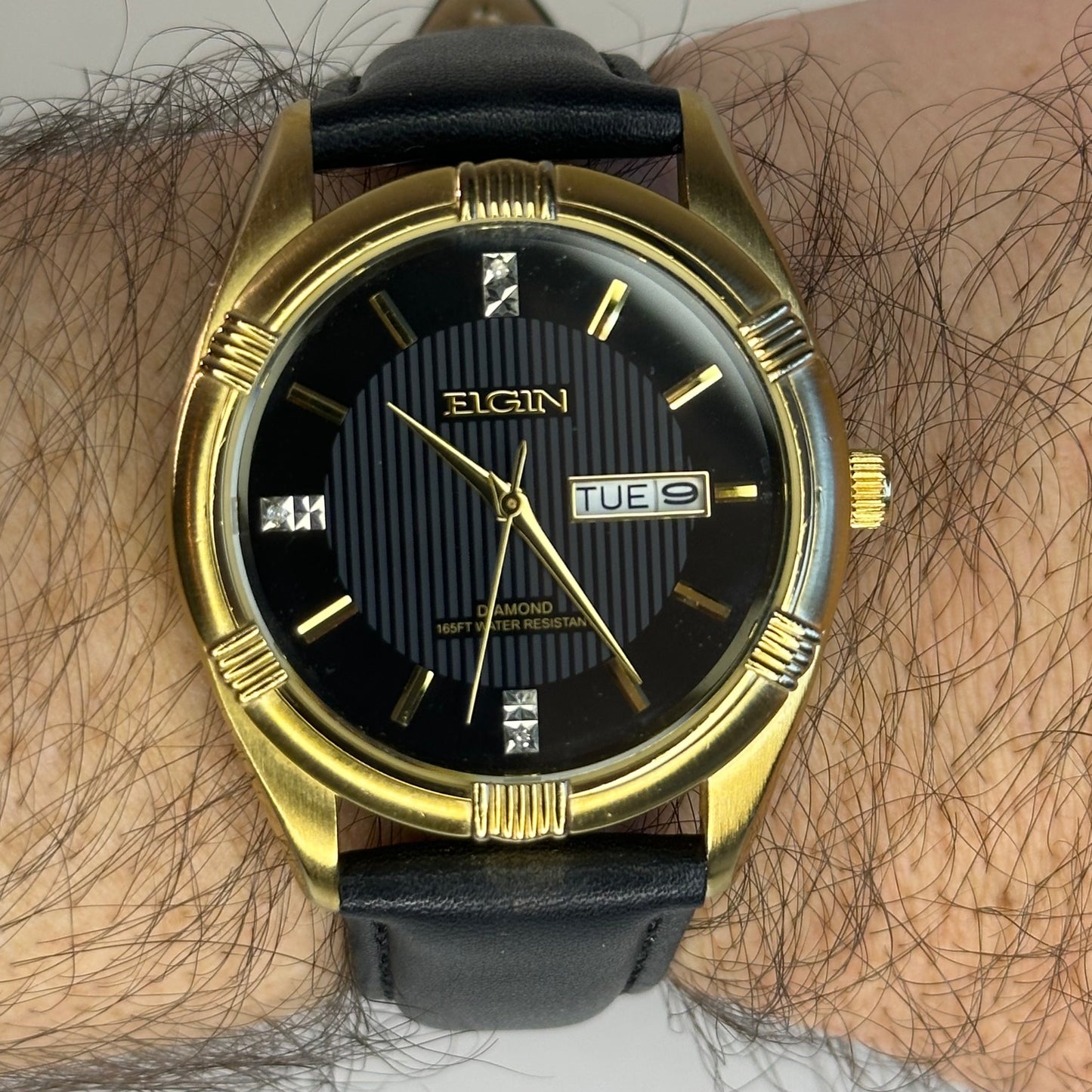Elgin FG268N Diamond Dial Texturizado 38mm Año 1995 Impecable