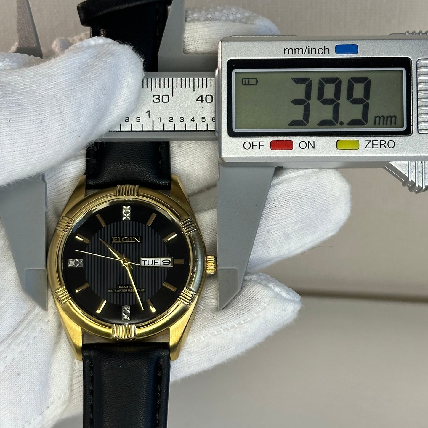 Elgin FG268N Diamond Dial Texturizado 38mm Año 1995 Impecable