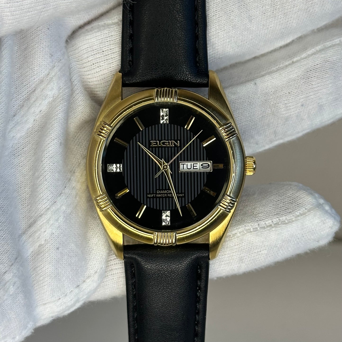 Elgin FG268N Diamond Dial Texturizado 38mm Año 1995 Impecable