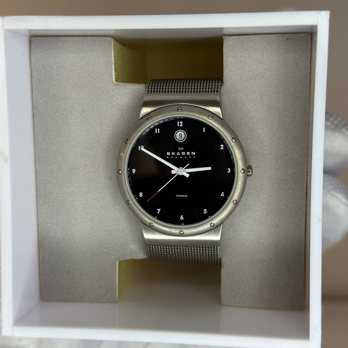 Reloj Skagen DENMARK Titanium Full Set Años 2000´s Titanio y Cuarzo Suizo