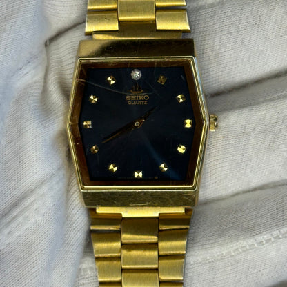 Reloj Seiko 6530-5620 Enero 1985 Dial Azul Facetado Pieza Escasa LEER