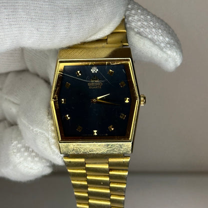 Reloj Seiko 6530-5620 Enero 1985 Dial Azul Facetado Pieza Escasa LEER