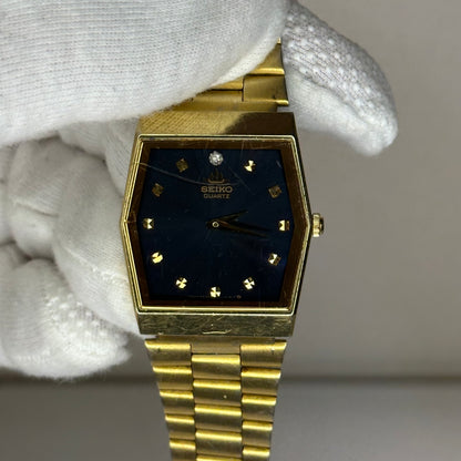 Reloj Seiko 6530-5620 Enero 1985 Dial Azul Facetado Pieza Escasa LEER